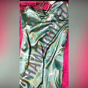 BRAND NEW : SER.O.YA Farah Silk Dress Green Nautical